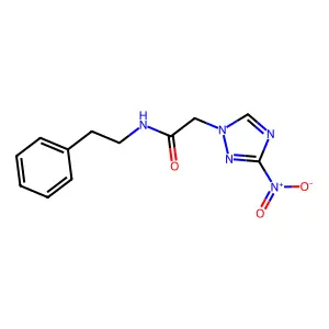 2-(3-nitro-1,2,4-triazol-1-yl)-N-(2-phenylethyl)acetamide structure