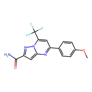 5-(4-Methoxyphenyl)-7-(trifluoromethyl)pyrazolo[1,5-a]pyrimidine-2-carboxamide structure