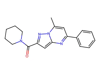(7-Methyl-5-phenylpyrazolo[1,5-a]pyrimidin-2-yl)-piperidin-1-ylmethanone structure