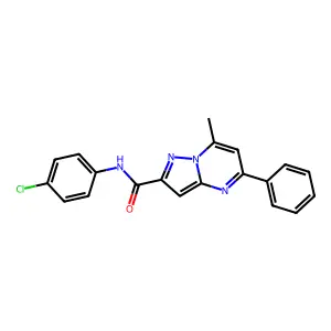 N-(4-chlorophenyl)-7-methyl-5-phenylpyrazolo[1,5-a]pyrimidine-2-carboxamide structure