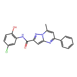 N-(5-chloro-2-hydroxyphenyl)-7-methyl-5-phenylpyrazolo[1,5-a]pyrimidine-2-carboxamide structure