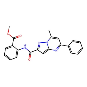 Methyl 2-[(7-methyl-5-phenylpyrazolo[1,5-a]pyrimidine-2-carbonyl)amino]benzoate structure