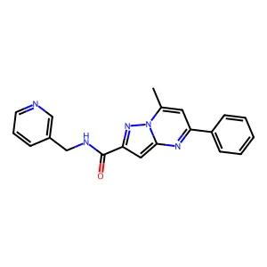 7-methyl-5-phenyl-N-(pyridin-3-ylmethyl)pyrazolo[1,5-a]pyrimidine-2-carboxamide structure