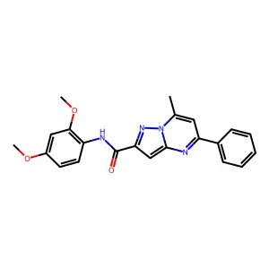 N-(2,4-dimethoxyphenyl)-7-methyl-5-phenylpyrazolo[1,5-a]pyrimidine-2-carboxamide structure