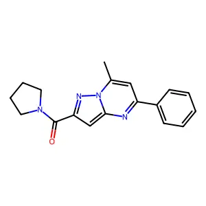 (7-Methyl-5-phenylpyrazolo[1,5-a]pyrimidin-2-yl)-pyrrolidin-1-ylmethanone structure