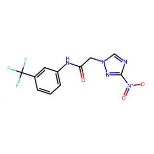 2-(3-nitro-1,2,4-triazol-1-yl)-N-[3-(trifluoromethyl)phenyl]acetamide structure