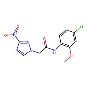 N-(4-chloro-2-methoxyphenyl)-2-(3-nitro-1H-1,2,4-triazol-1-yl)acetamide structure