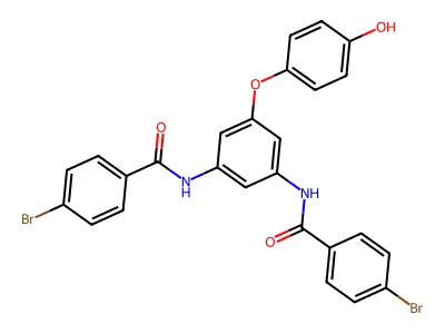 4-bromo-N-[3-[(4-bromobenzoyl)amino]-5-(4-hydroxyphenoxy)phenyl]benzamide structure
