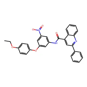 N-[3-(4-ethoxyphenoxy)-5-nitrophenyl]-2-phenylquinoline-4-carboxamide structure