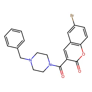 3-(4-benzylpiperazine-1-carbonyl)-6-bromo-2H-chromen-2-one structure