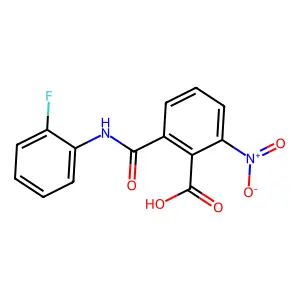 2-[(2-Fluorophenyl)carbamoyl]-6-nitrobenzoic acid structure