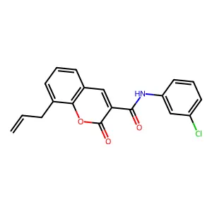 N-(3-chlorophenyl)-2-oxo-8-(prop-2-en-1-yl)-2H-chromene-3-carboxamide structure