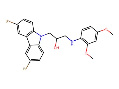 1-(3,6-Dibromo-carbazol-9-yl)-3-(2,4-dimethoxy-phenylamino)-propan-2-ol structure