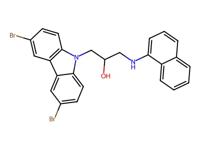 1-(3,6-dibromo-9H-carbazol-9-yl)-3-(naphthalen-1-ylamino)propan-2-ol structure
