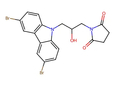 1-[3-(3,6-Dibromocarbazol-9-yl)-2-hydroxypropyl]pyrrolidine-2,5-dione structure
