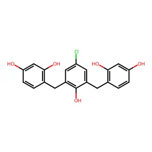 1,3-Benzenediol, 4,4'-((5-chloro-2-hydroxy-1,3-phenylene)bis(methylene))bis- structure