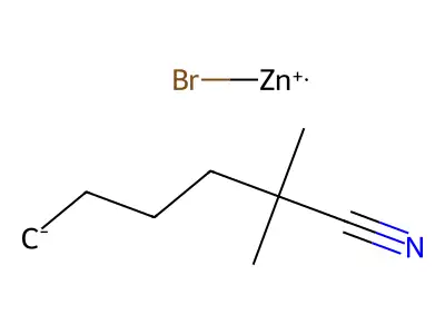 Bromozinc(1+) 5-cyano-5-methylhexan-1-ide structure