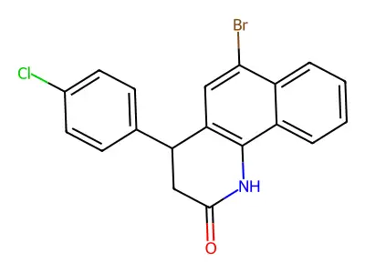 6-bromo-4-(4-chlorophenyl)-3,4-dihydrobenzo[h]quinolin-2(1H)-one structure