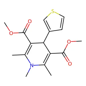 Dimethyl 1,2,6-trimethyl-4-(thiophen-3-yl)-1,4-dihydropyridine-3,5-dicarboxylate structure