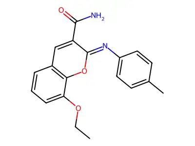 (2Z)-8-ethoxy-2-[(4-methylphenyl)imino]-2H-chromene-3-carboxamide structure