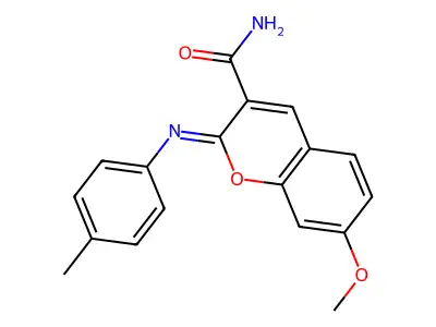 7-Methoxy-2-(4-methylphenyl)iminochromene-3-carboxamide structure