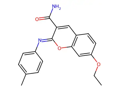 (2Z)-7-ethoxy-2-[(4-methylphenyl)imino]-2H-chromene-3-carboxamide structure