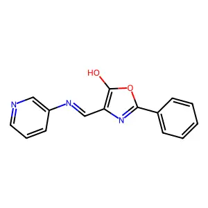 (4E)-2-phenyl-4-[(pyridin-3-ylamino)methylidene]-1,3-oxazol-5-one structure