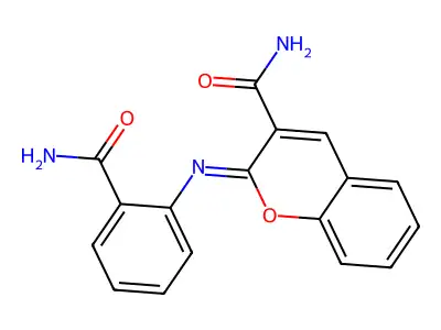 2-(2-Carbamoylphenyl)iminochromene-3-carboxamide structure