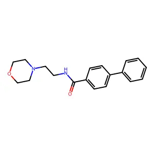 N-[2-(4-morpholinyl)ethyl]-4-biphenylcarboxamide structure