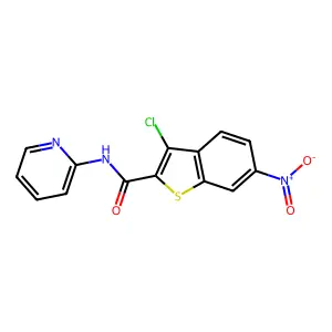 3-chloro-6-nitro-N-pyridin-2-yl-1-benzothiophene-2-carboxamide structure