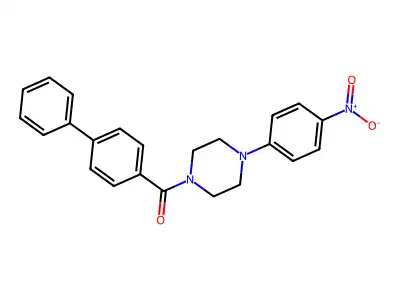 [4-(4-Nitrophenyl)piperazin-1-yl]-(4-phenylphenyl)methanone structure