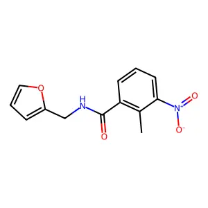 N-(furan-2-ylmethyl)-2-methyl-3-nitrobenzamide structure