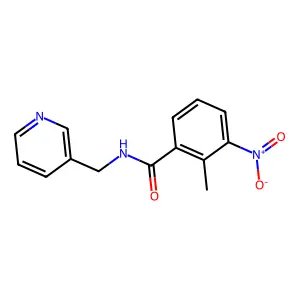2-甲基-3-硝基-N-(吡啶-3-基甲基)苯甲酰胺 structure