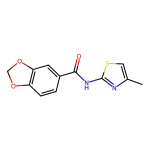 N-(4-methyl-1,3-thiazol-2-yl)-1,3-benzodioxole-5-carboxamide structure