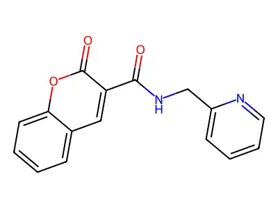 2-oxo-N-(2-pyridinylmethyl)-1-benzopyran-3-carboxamide structure