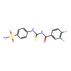 3,4-difluoro-N-[(4-sulfamoylphenyl)carbamothioyl]benzamide structure