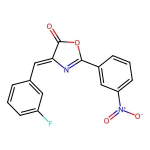 (4Z)-4-[(3-fluorophenyl)methylidene]-2-(3-nitrophenyl)-1,3-oxazol-5-one structure