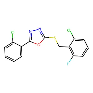 2-[(2-Chloro-6-fluorobenzyl)sulfanyl]-5-(2-chlorophenyl)-1,3,4-oxadiazole structure
