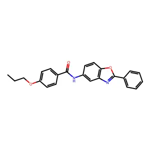 N-(2-phenyl-1,3-benzoxazol-5-yl)-4-propoxybenzamide structure