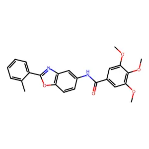 3,4,5-trimethoxy-N-[2-(2-methylphenyl)-1,3-benzoxazol-5-yl]benzamide structure