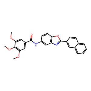 3,4,5-trimethoxy-N-(2-naphthalen-2-yl-1,3-benzoxazol-5-yl)benzamide structure