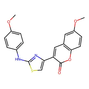 6-methoxy-3-{2-[(4-methoxyphenyl)amino]-1,3-thiazol-4-yl}-2H-chromen-2-one structure