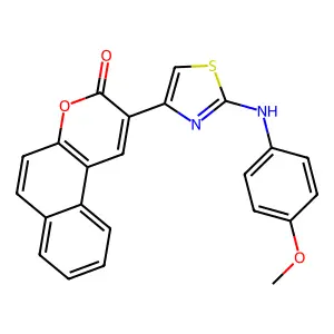 2-[2-(4-Methoxyanilino)-1,3-thiazol-4-yl]benzo[f]chromen-3-one structure