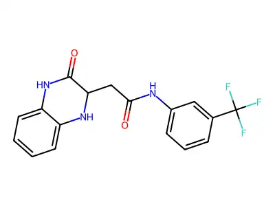 2-(3-oxo-1,2,3,4-tetrahydroquinoxalin-2-yl)-N-[3-(trifluoromethyl)phenyl]acetamide structure