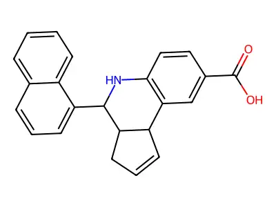 4-Naphthyl-3,4,5,3a,9b-pentahydrocyclopenta[1,2-c]quinoline-8-carboxylic acid structure