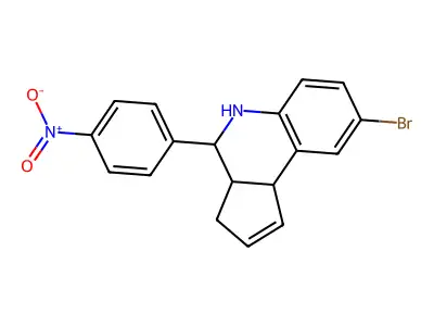 8-bromo-4-(4-nitrophenyl)-3a,4,5,9b-tetrahydro-3H-cyclopenta[c]quinoline structure
