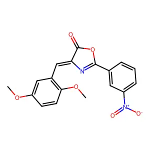 4-(2,5-dimethoxybenzylidene)-2-{3-nitrophenyl}-1,3-oxazol-5(4H)-one structure