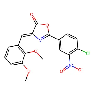 (4Z)-2-(4-chloro-3-nitrophenyl)-4-[(2,3-dimethoxyphenyl)methylidene]-1,3-oxazol-5-one structure