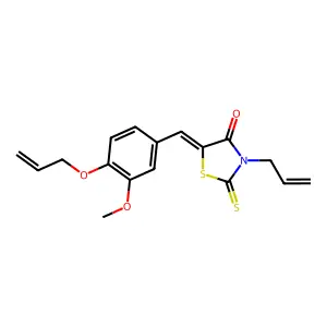 3-Allyl-5-[4-(allyloxy)-3-methoxybenzylidene]-2-thioxo-1,3-thiazolidin-4-one structure