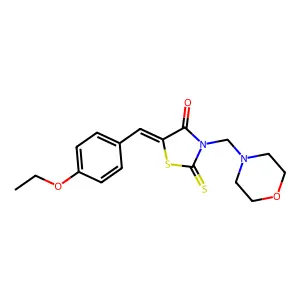 5-(4-Ethoxybenzylidene)-3-(4-morpholinylmethyl)-2-thioxo-1,3-thiazolidin-4-one structure